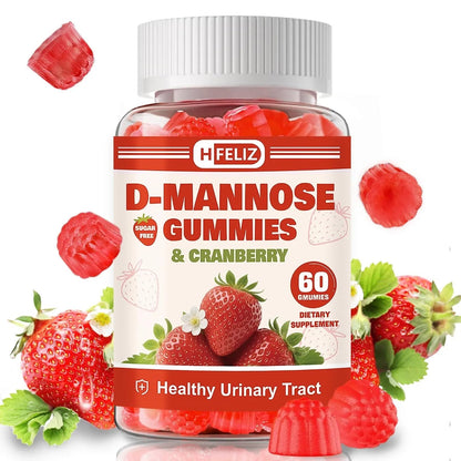 HFELIZ D Mannose with Cranberry Gummies, D-Mannose Supplements 1300mg for Women, Support Natural Urinary Tract & Bladder Health, Sugar-Free, 60 Count HFELIZBuy Supplements Australia