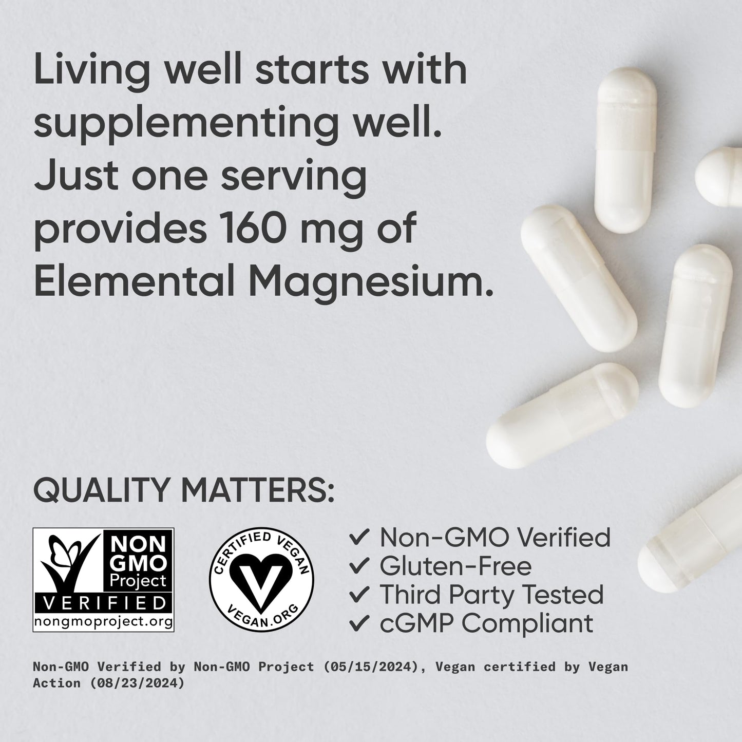 Sports Research® Magnesium Glycinate - Supports Restful Sleep & Enzymatic Processes - 160 mg Chelated Magnesium - Vegan Capsule - 90 Count Sports ResearchBuy Supplements Australia