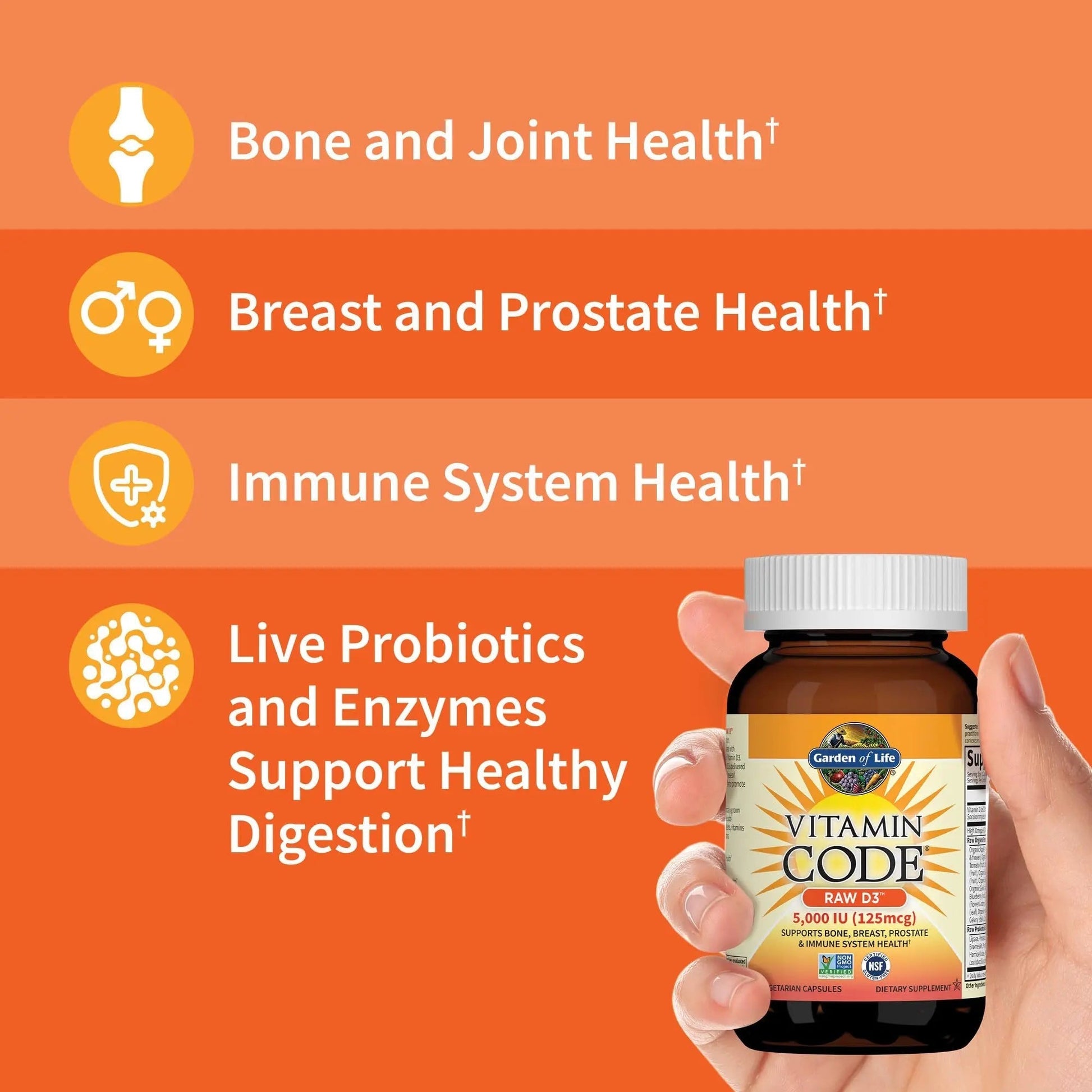 Garden of Life Organics Women's Once Dail,y 60ct & Vitamin Code Vitamin D3 5,000IU, 60ct Garden of LifeBuy Supplements Australia