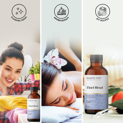 Majestic Pure Thieves Essential Oil Blend | 100% Pure Premium Oil for Uplifting Mood, DIY Products MAJESTIC PUREBuy Supplements Australia