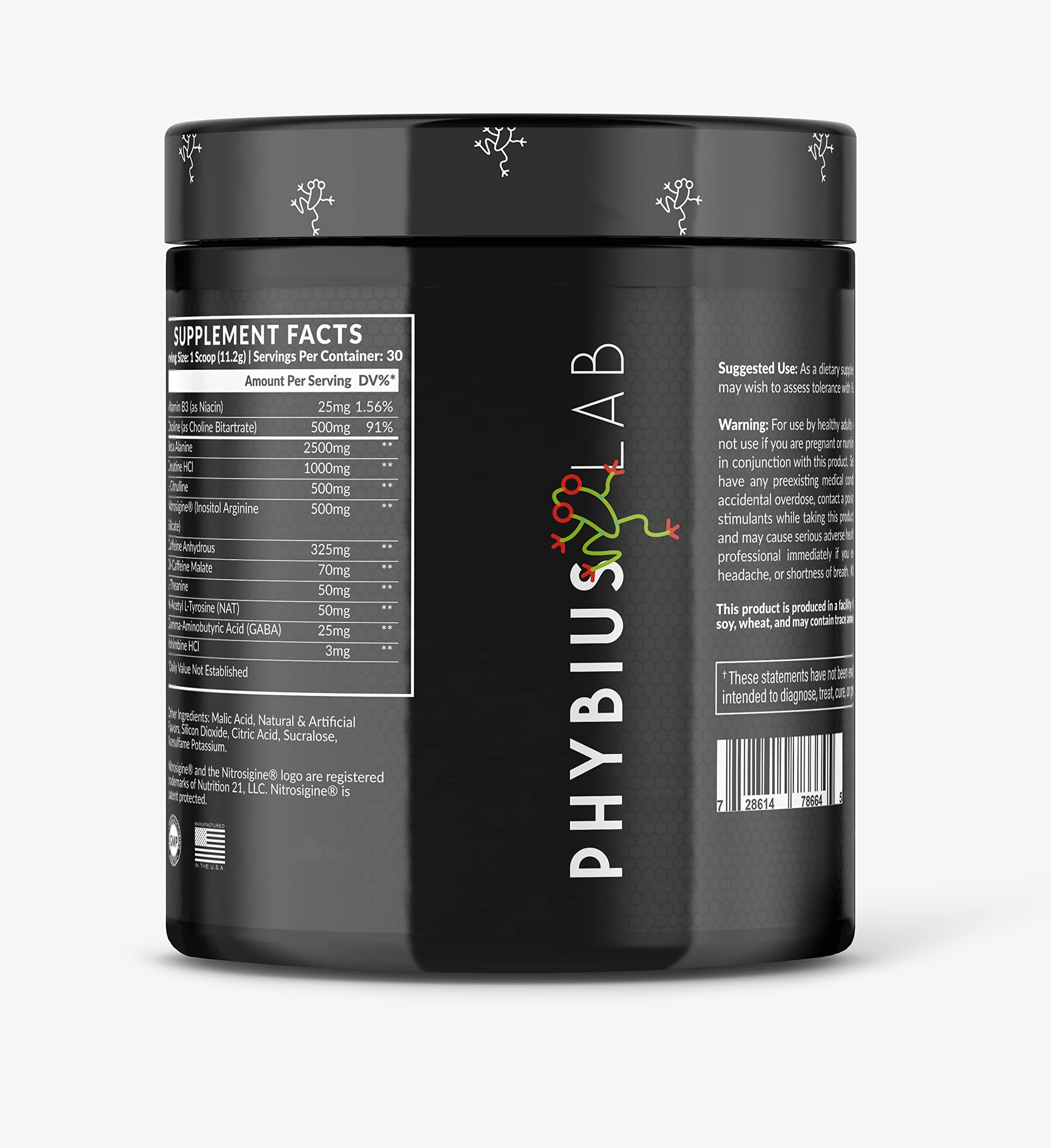 PHYBIUS Lab AM Pre-Workout (Sour Watermelon) Focus, Strength, Powder, 30 Servings