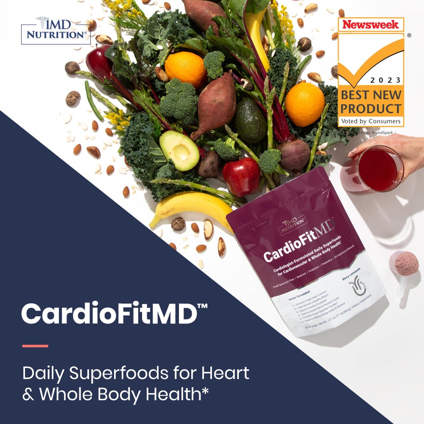 1MD Nutrition CardioFitMD - Vegan Beets Superfood Keto-Friendly Heart Health Powder 1MD NutritionBuy Supplements Australia