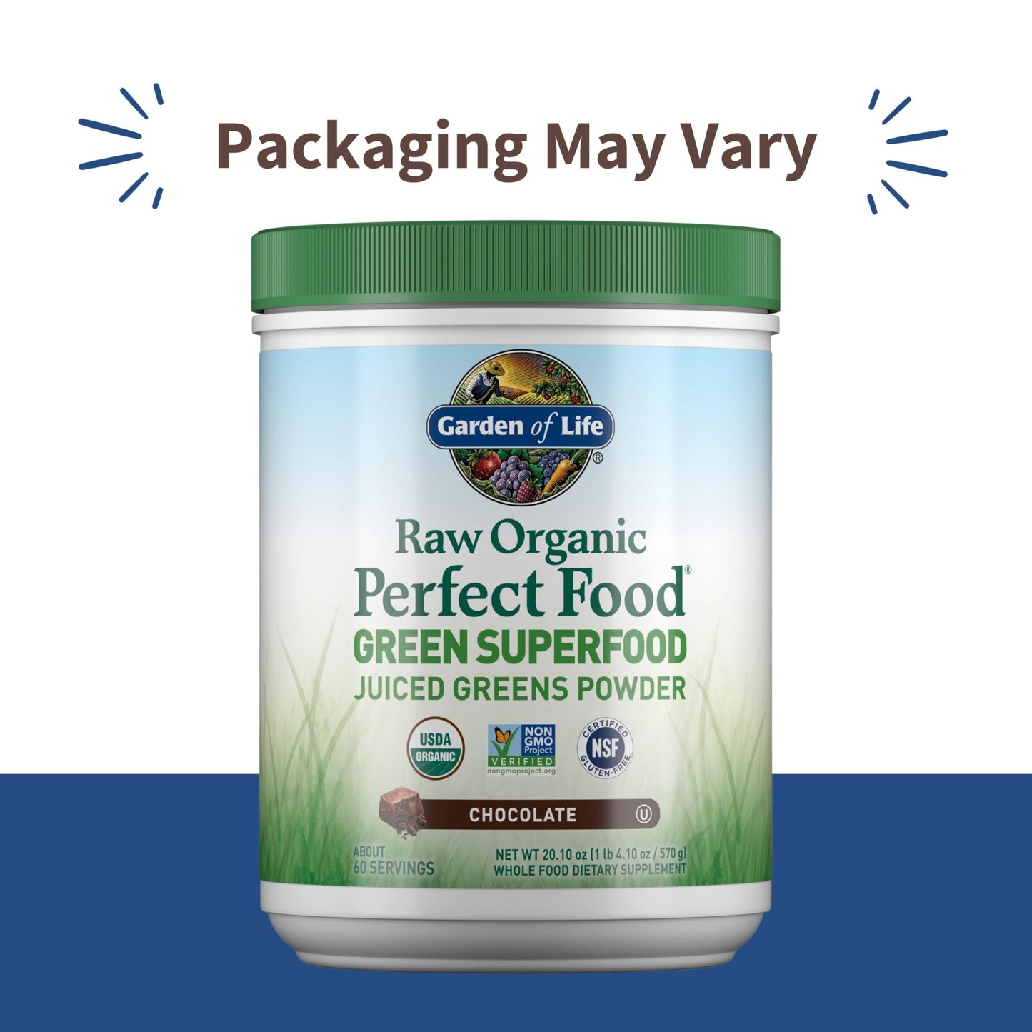 Garden of Life Raw Organic Perfect Food Green Superfood Juiced Greens Powder - Chocolate, 60 Servings, Non-GMO, Gluten Free, Vegan Whole Food Dietary Supplement Plus Probiotics, Enzymes Garden of LifeBuy Supplements Australia