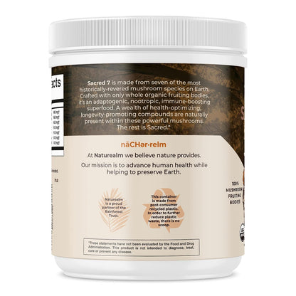 Naturealm Sacred 7 Mushroom Extract Powder - USDA Organic - Lion's Mane, Reishi NaturealmBuy Supplements Australia