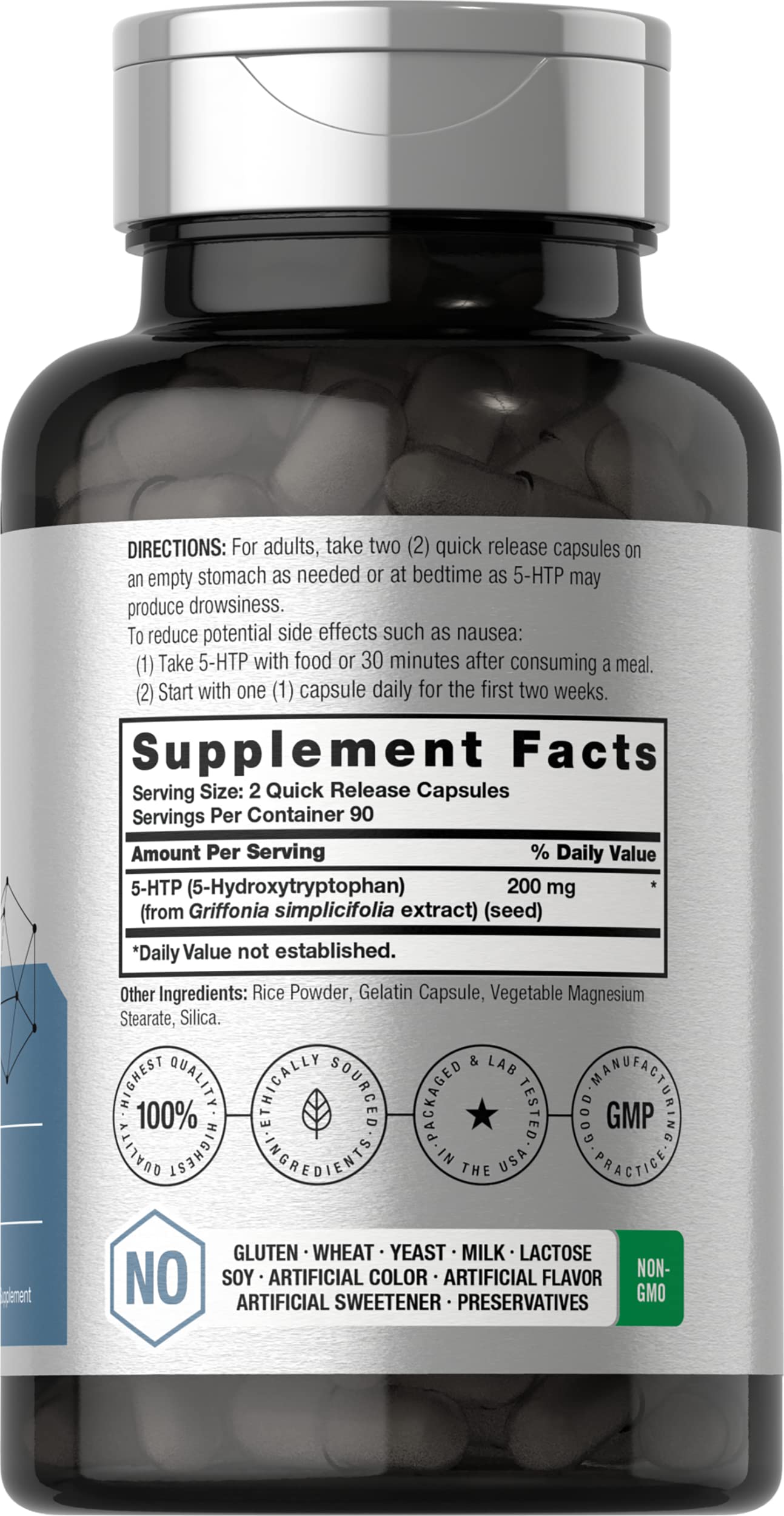5HTP 200mg Capsules | 180 Capsules | Griffonia Simplicifolia | 5HTP Extra Strength Supple HorbäachBuy Supplements Australia