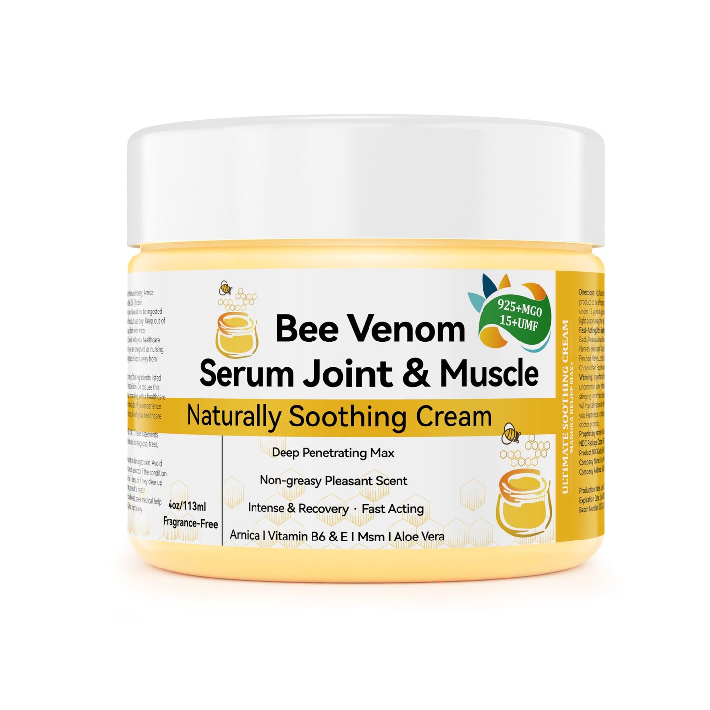 DRUOUO Natural Organic NZL Bee Venom Professional Serum Care, Joint & Muscle & Bone Cream Gel - for Back, Neck, Hand, Foot, Knee, Muscle, Shoulder, Hip, Nerve, Vitamin B6, Aloe Vera, Adult, Elderly DRUOUOBuy Supplements Australia