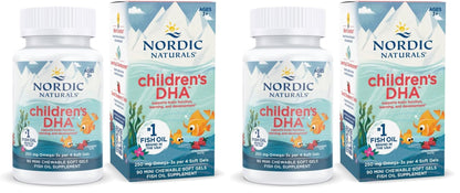 Nordic Naturals Children’s DHA, Strawberry - 90 Mini Chewable Soft Gels for Kids - 250 mg Omega-3 with EPA & DHA - Brain Development & Function - Non-GMO - 22 Servings (Pack of 2) Nordic NaturalsBuy Supplements Australia