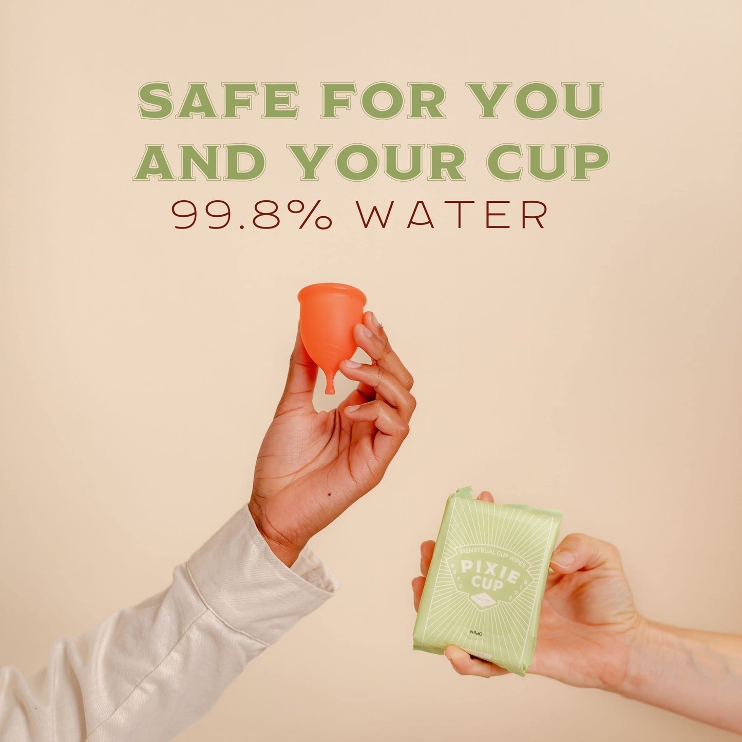 Menstrual Cup Wipes - On The Go Public Bathroom Feminine Wipes - Safe On Period Cups & Menstrual discs Pixie CupBuy Supplements Australia
