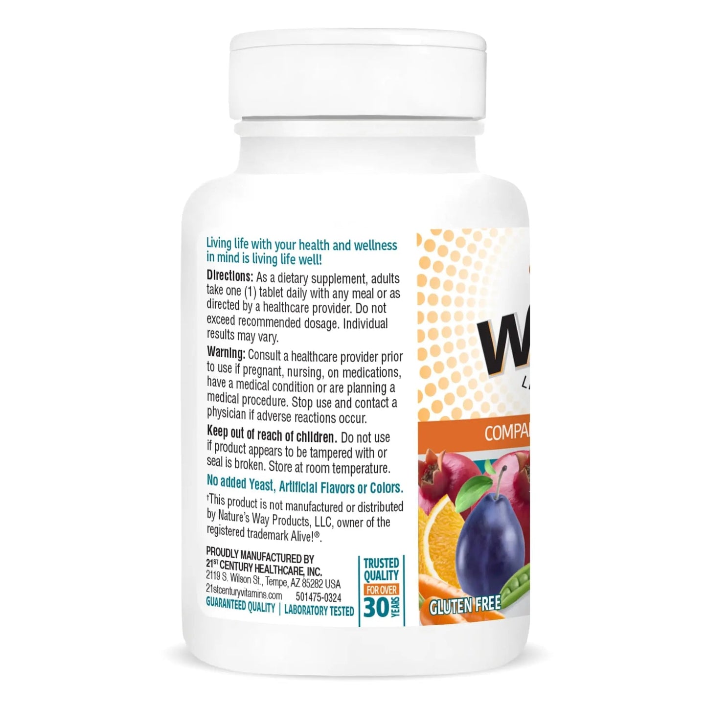 21st Century Wellify Men's 50+ Multivitamins with Minerals, 65Count 21st Century