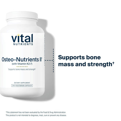 Vital Nutrients Osteo-Nutrients II - Vitamin K2 + D3, Calcium, Boron, and Magnesium for Bone Strength* - Healthy Heart Support - Vegetarian Supplement - Gluten, Dairy, Soy Free - 240 Capsules Vital NutrientsBuy Supplements Australia