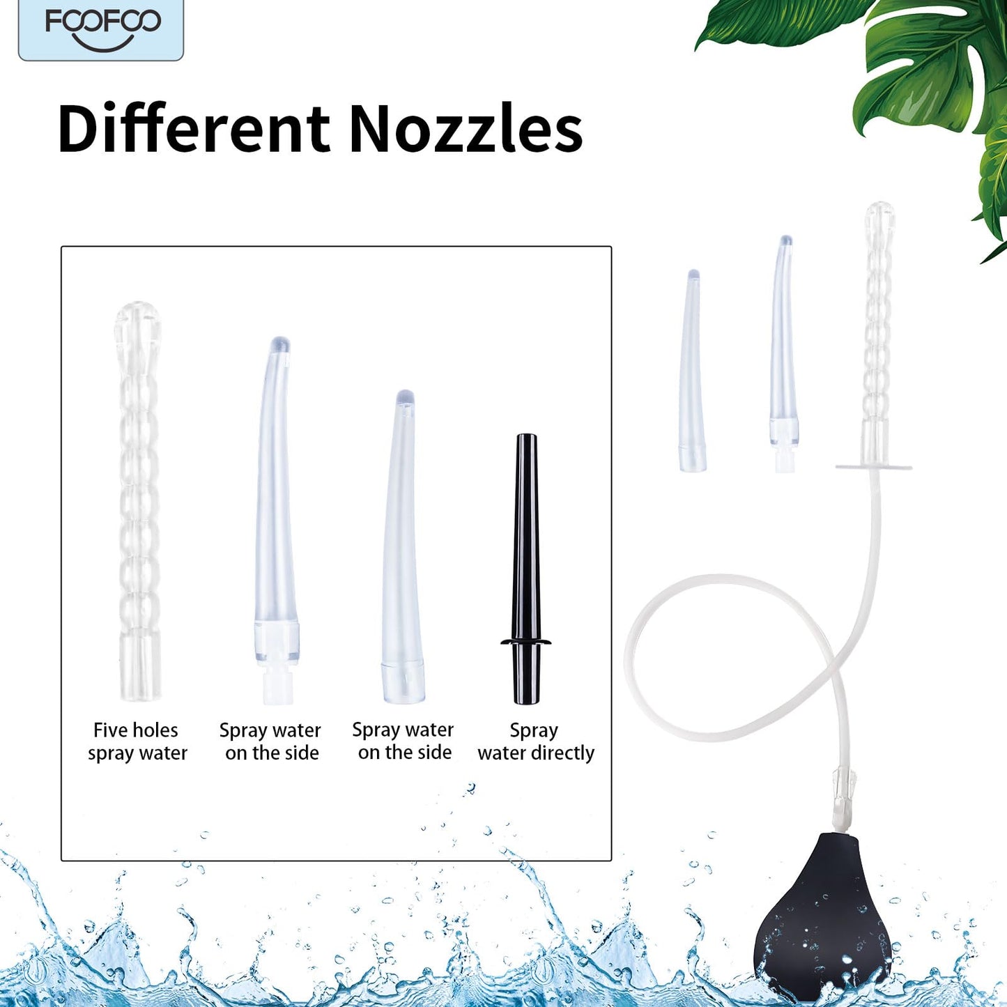 Enema Bulb 7.6oz Douche Enema Kit Includes 4 Nozzles for Women & Men Black with Storage Bag FOOFOOBuy Supplements Australia