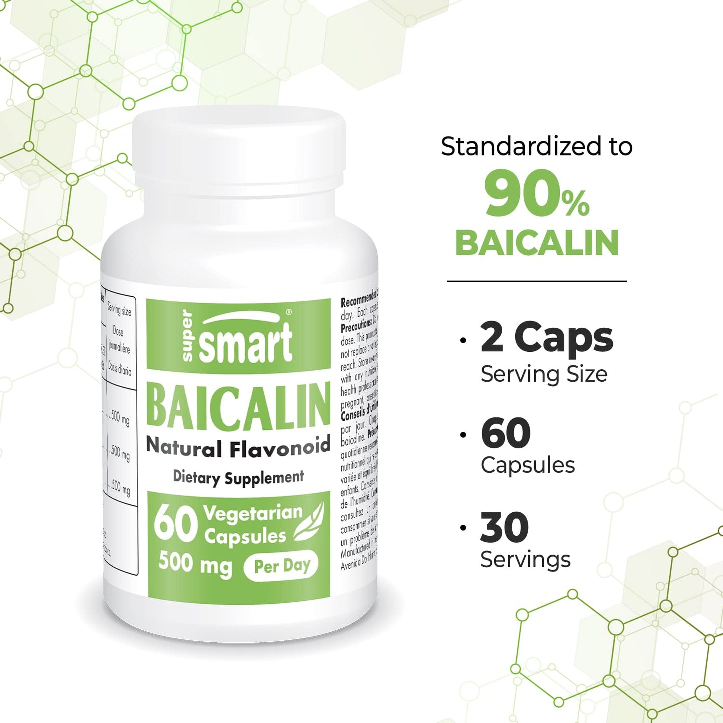 Supersmart - 90% Baicalin 500mg per Day (Scutellaria Baicalensis) - Chinese Skullcap SupersmartBuy Supplements Australia