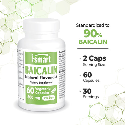 Supersmart - 90% Baicalin 500mg per Day (Scutellaria Baicalensis) - Chinese Skullcap SupersmartBuy Supplements Australia