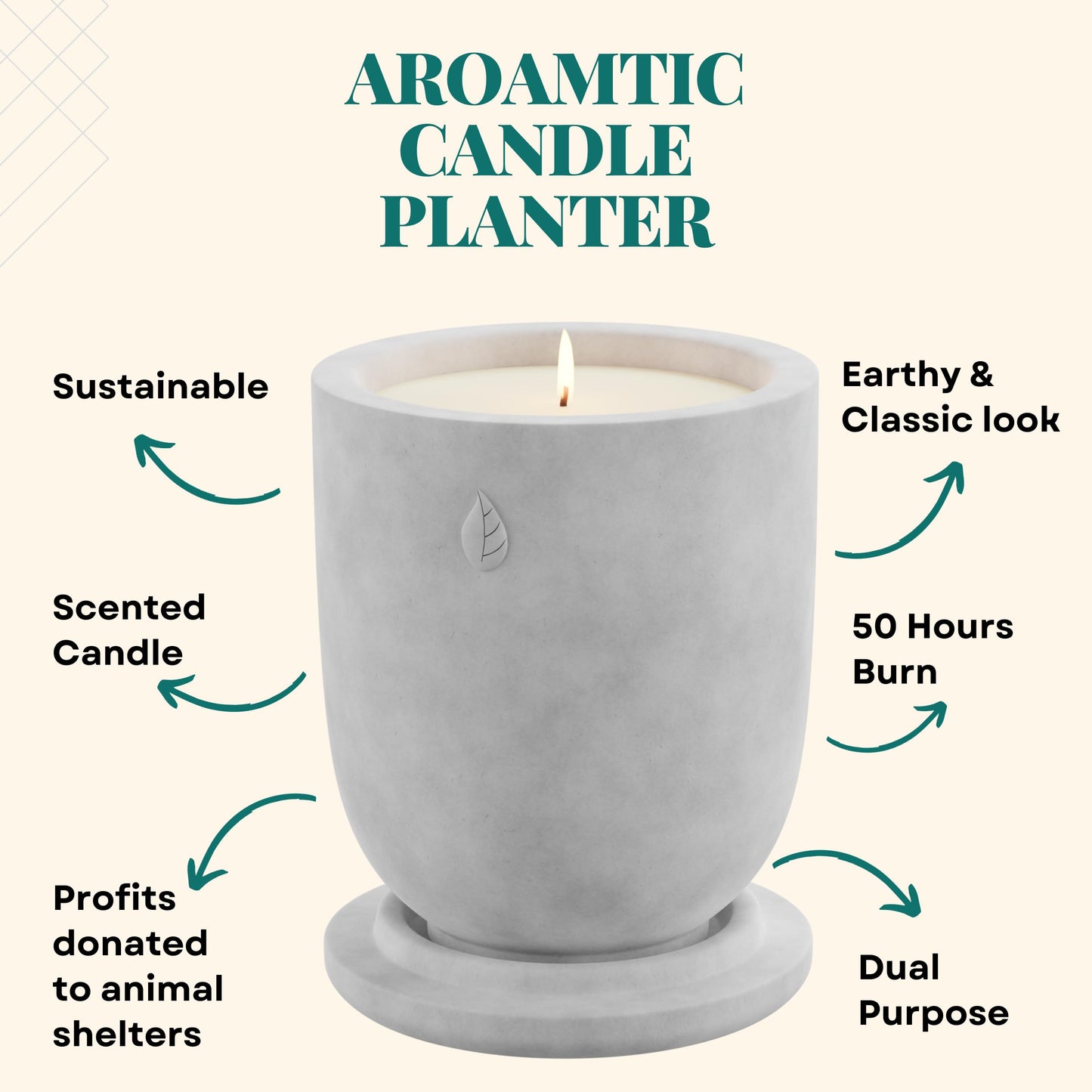 CandlePlanter Concrete Cement Candle Planter - Candles for Home Scented, Soy Candles CANDLEPLANTERBuy Supplements Australia