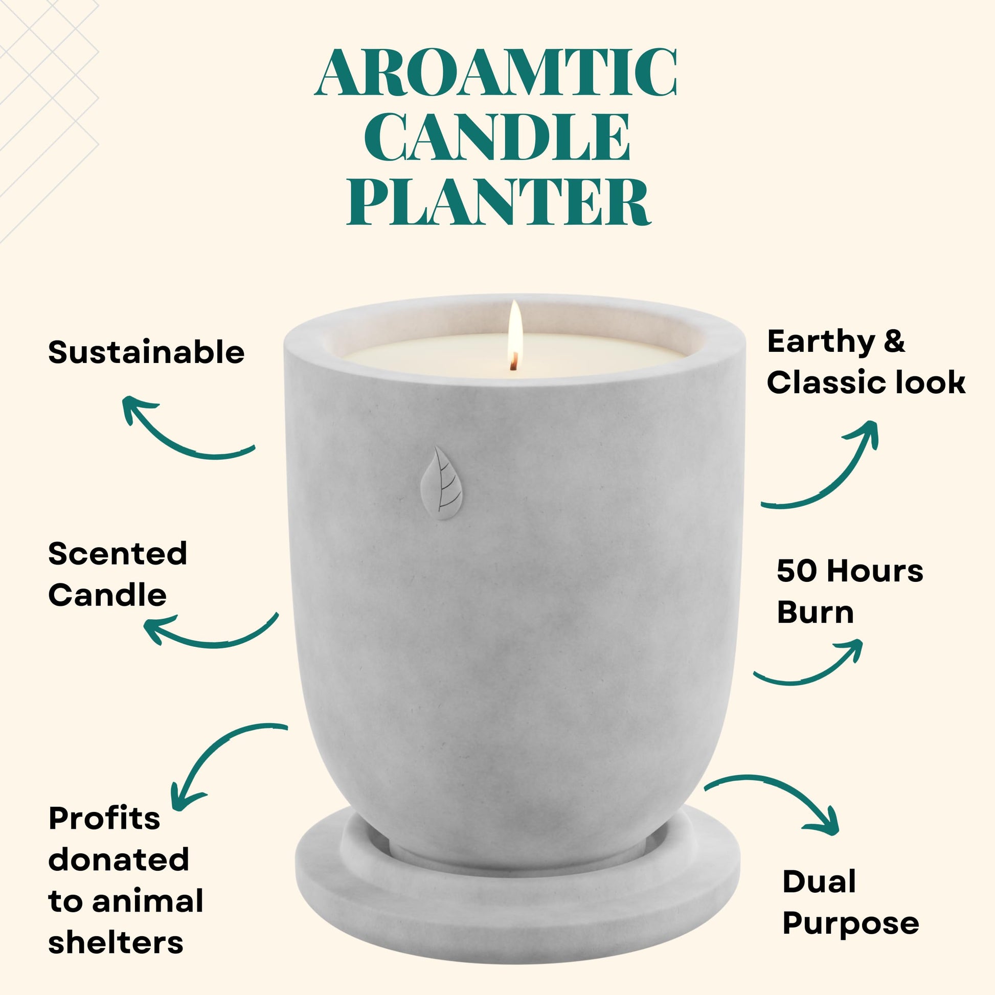 CandlePlanter Concrete Cement Candle Planter - Candles for Home Scented, Soy Candles CANDLEPLANTERBuy Supplements Australia