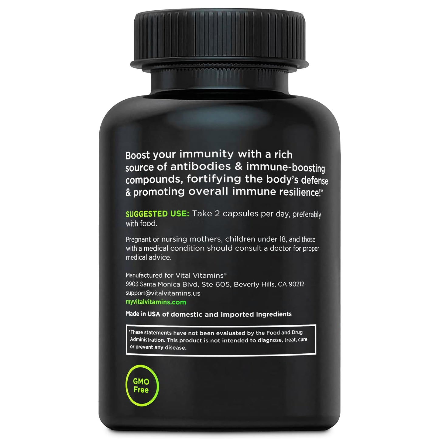 Vital Vitamins Colostrum Supplement - Vitamin C, Zinc, & Selenium - from First Milking - Standardized to Contain 10% IgG Immunoglobulins - Grass-Fed American Cows - 60 Capsules Vital VitaminsBuy Supplements Australia