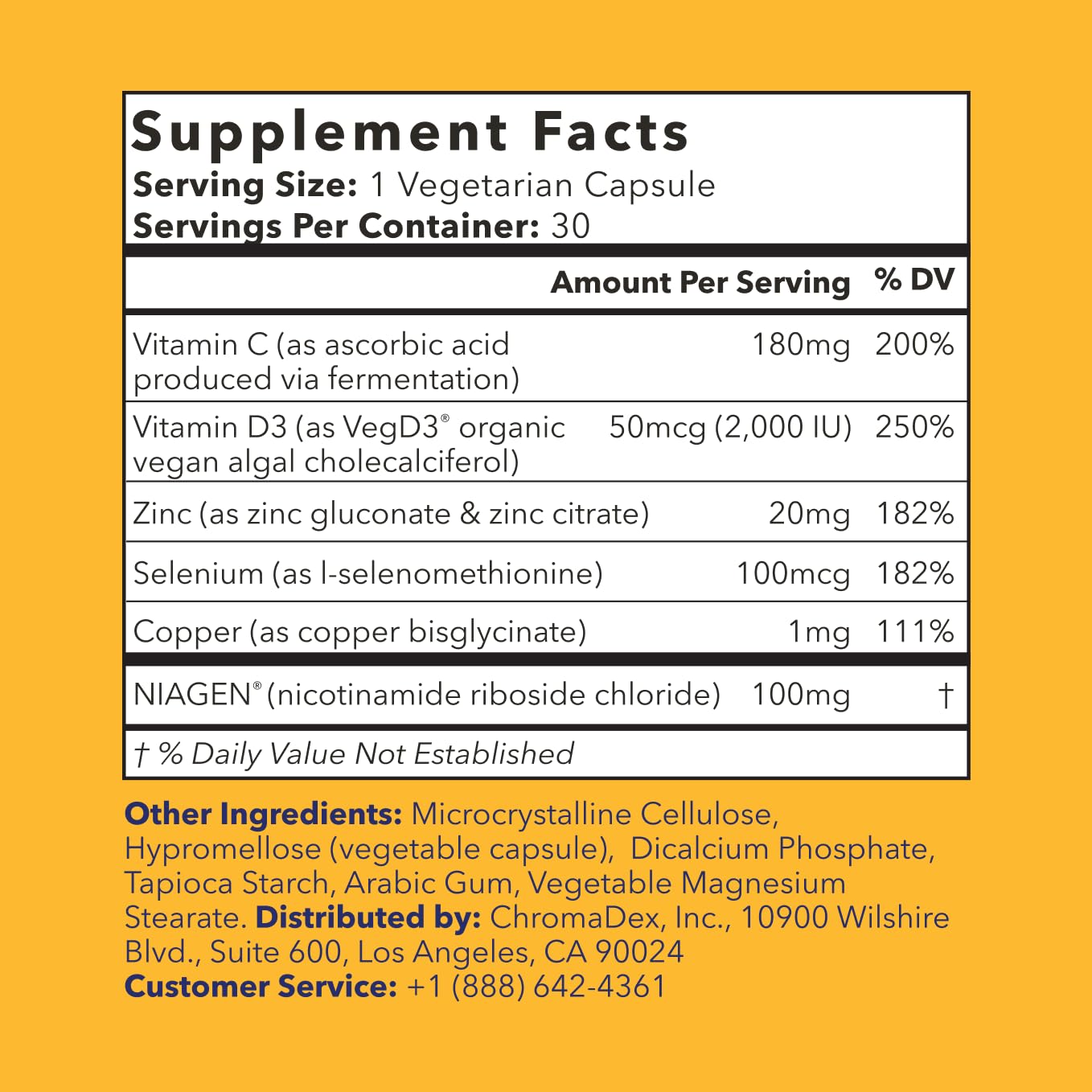 TRU NIAGEN NAD+ Immune Support Supplement - Daily Defense - Vitamin C, Vegan D3 2000 IU, Zinc, Selenium, Copper + 100mg NAD Plus Boosting Niagen NR - 30 Capsules TRU NIAGENBuy Supplements Australia