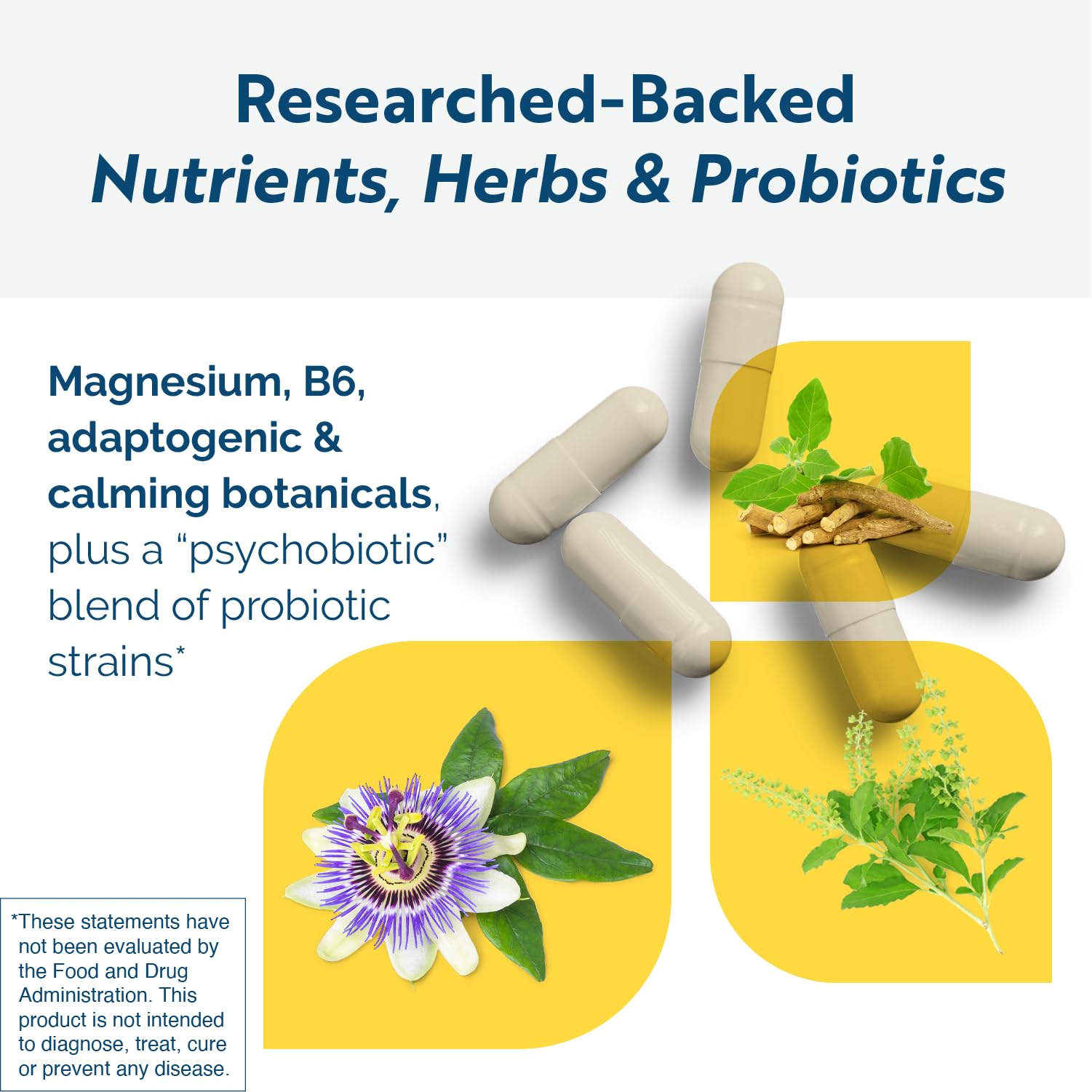 Researched Nutritionals AnxiaEase - Stress, Cortisol Management & Mood Support Supplement - Botanicals, Vitamin B6, Magnesium & 'Psychobiotic' Probiotic Strains (120 Capsules) Researched NutritionalsBuy Supplements Australia