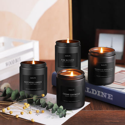 Scented Candles Set | Men Candles Set, Candles for Men Scented Candles for Home - 4 Pack Candles Scents AuelifeBuy Supplements Australia