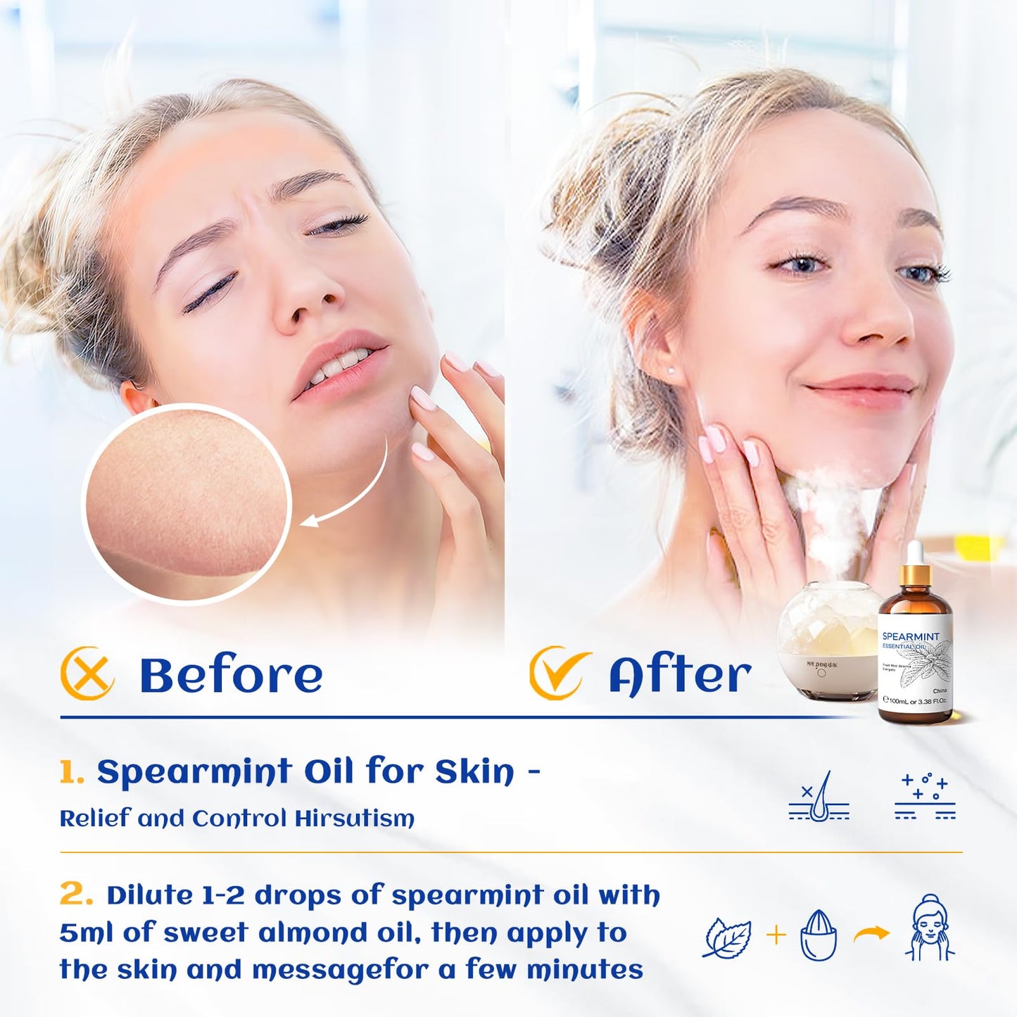 HIQILI 100ML Spearmint Essential Oil for Skin Care -100% Pure Treatment Grade - 3.38 Fl Oz. HIQILIBuy Supplements Australia