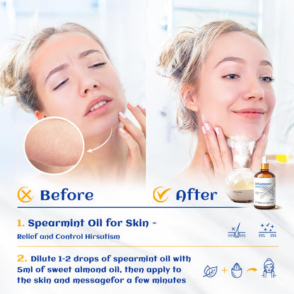 HIQILI 100ML Spearmint Essential Oil for Skin Care -100% Pure Treatment Grade - 3.38 Fl Oz. HIQILIBuy Supplements Australia