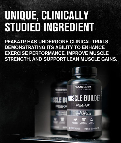 Jacked Factory Essentials Muscle Builder - ATP Muscle Builder for Men with Peak ATP to Support Muscle Gain, Enhance Athletic Performance, & Increase Strength - 30 Capsules Jacked FactoryBuy Supplements Australia