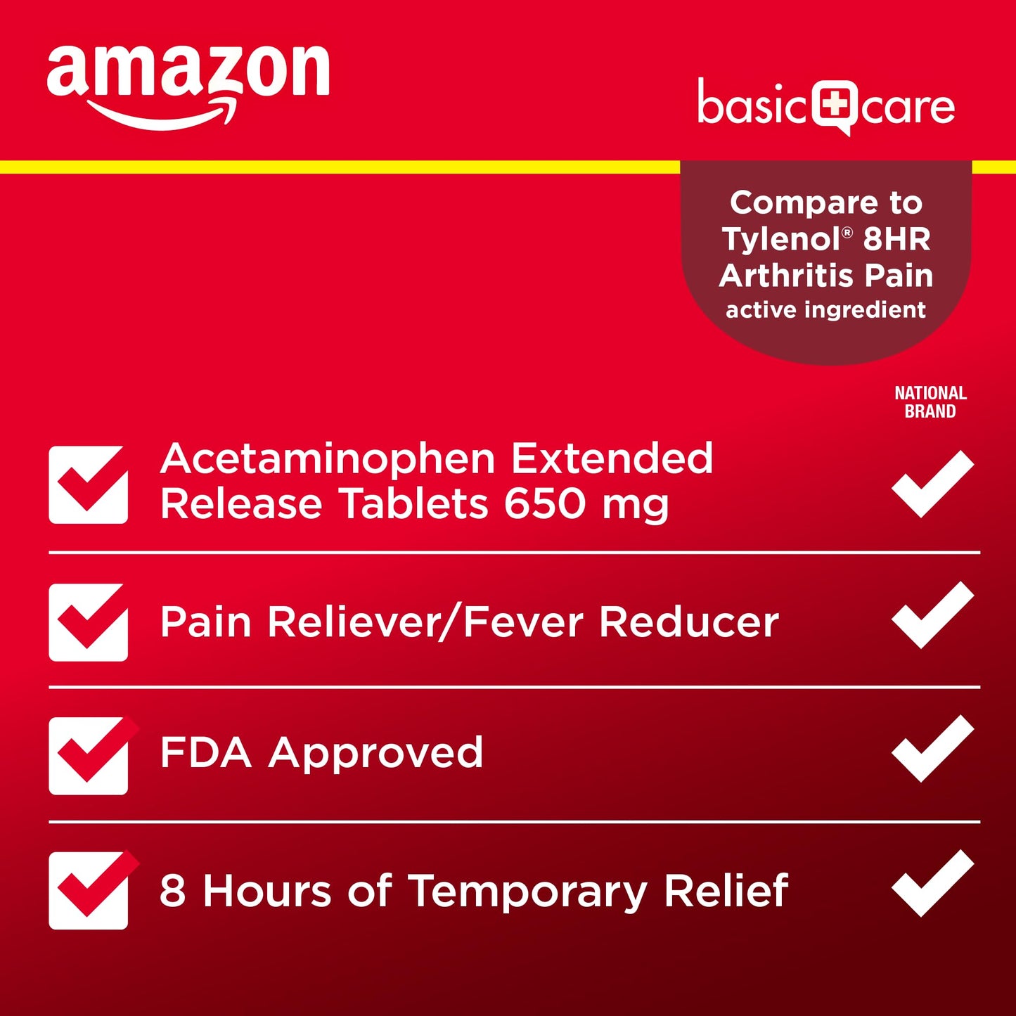 Amazon Basic Care Acetaminophen Extended-Release Tablets, 650 mg, Pain Reliever, Fever Reducer, Arthritis Pain, Headache, Backache, Menstrual Pain, 400 Count Amazon Basic CareBuy Supplements Australia