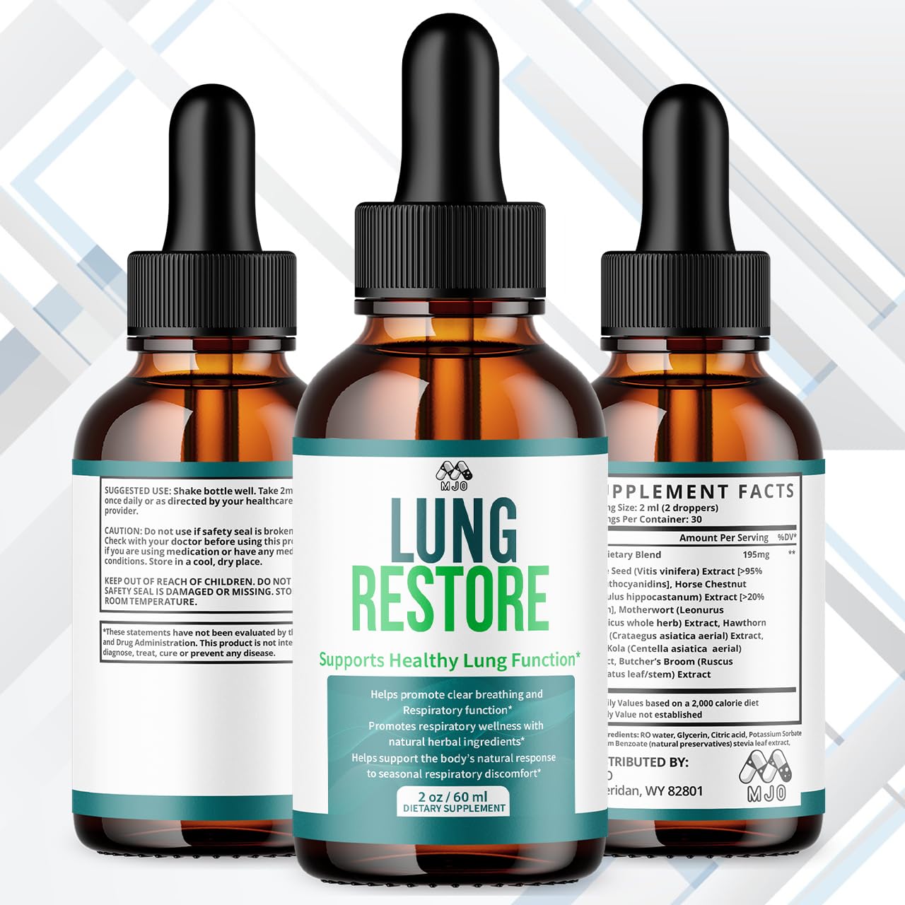 (2 Pack) Lung Restore Drops, Official LungRestore Liquid Supplement Drops with All Natural Ingredients, Lung Restore Advanced Lungs Wellness Support with Premium Vitamins for Women & Men (60 Servings) MJOBuy Supplements Australia