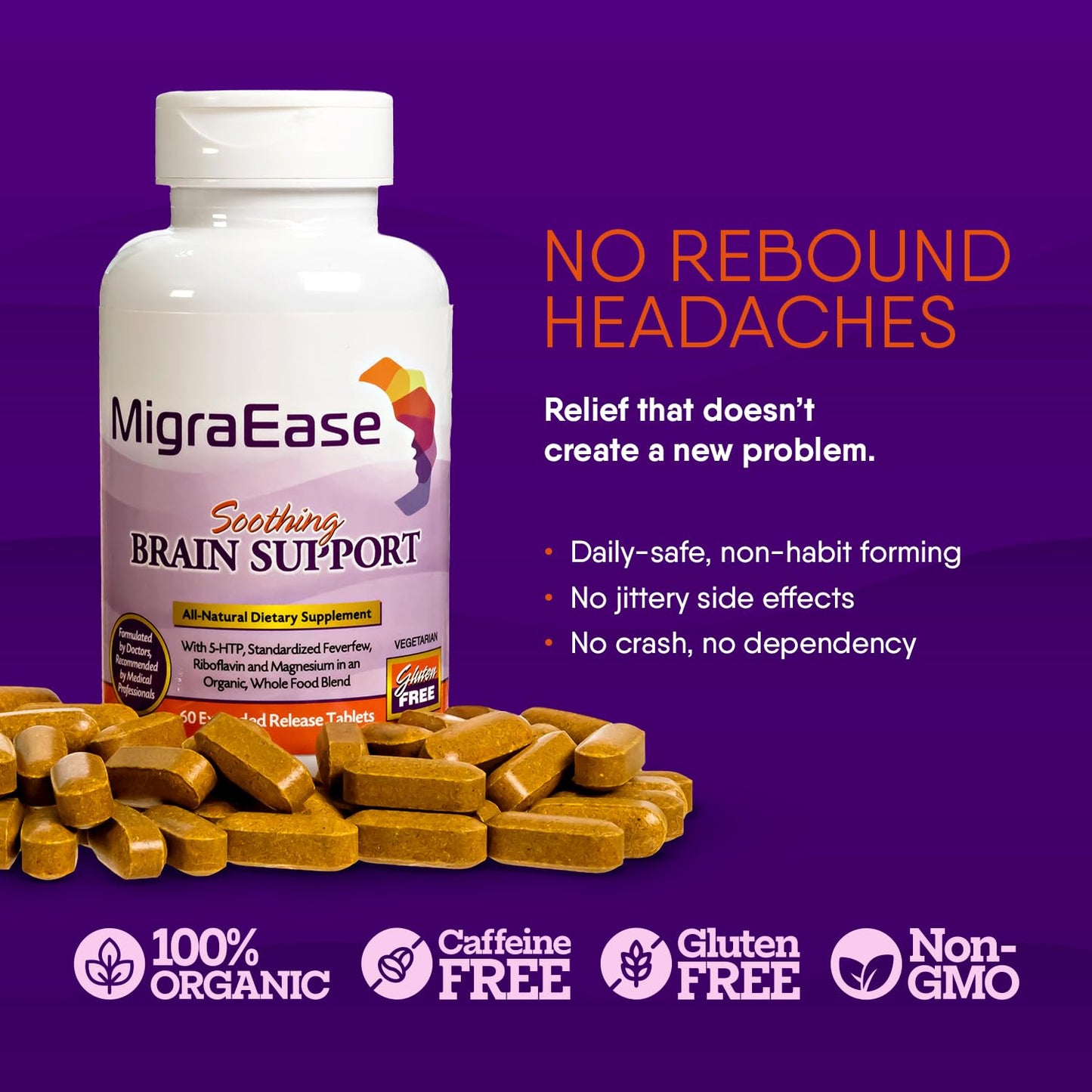 Doctor Knowles Migraine Supplement |Complete Natural Migraine Prevention & Relief Pills with Magnesium, 5-HTP, Feverfew, Riboflavin & Organic Blend |Caffeine Free, Extended-Release Tablets (60 Units) DR. KNOWLESBuy Supplements Australia
