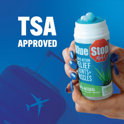 Blue Stop Max Applicator: Fast-Acting Massage Applicator for Sports Cream, Elbow Relief, Performance Roll On for Muscle & Joint Soreness - Convenient Relief for Active Individuals, 1 Pack of 3.4 Oz Blue Stop MaxBuy Supplements Australia