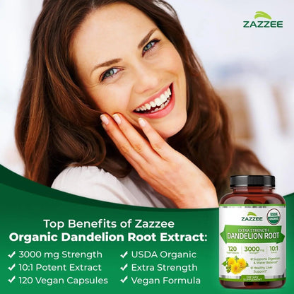 Zazzee Urinary Tract Cleanse & Detox Bundle | USDA Organic Dandelion Root Extract Capsules Plus D-Mannose 1000mg Capsules for UT & Bladder Cleansing ZazzeeBuy Supplements Australia