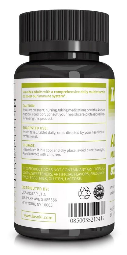Losoki Adult Multi Vitamins - Comprehensive Daily Multivitamin Supplement for Men and Women - 60 Tablets for Enhanced Energy LosokiBuy Supplements Australia