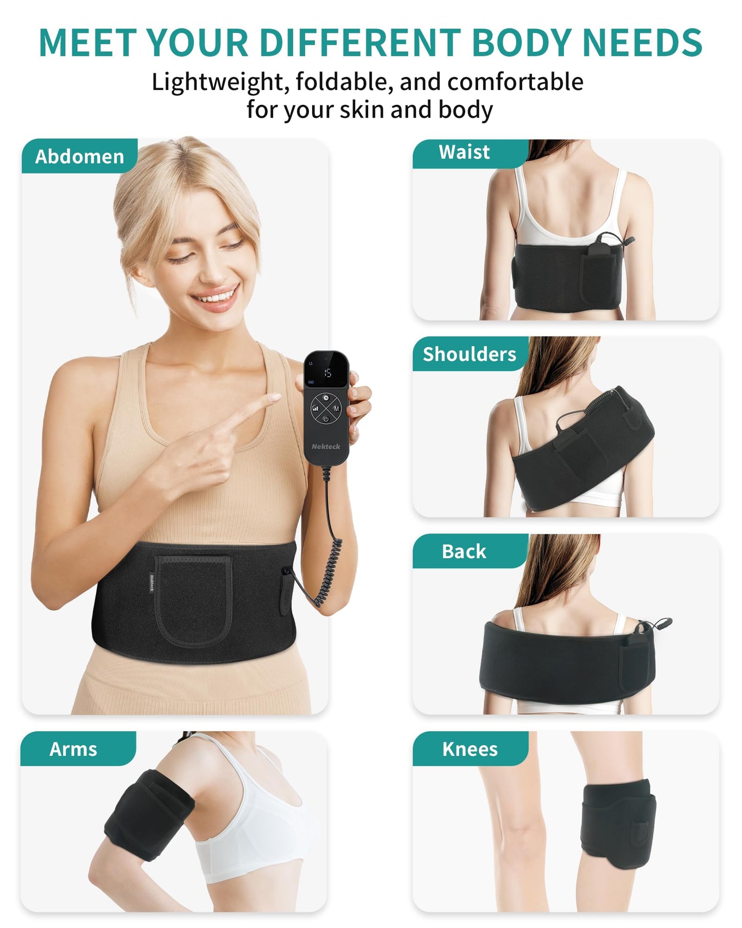 Nekteck Red Light Therapy Belt for Body, Wireless Near-Infrared Light Pad for Pain Relief, Inflammation NekteckBuy Supplements Australia