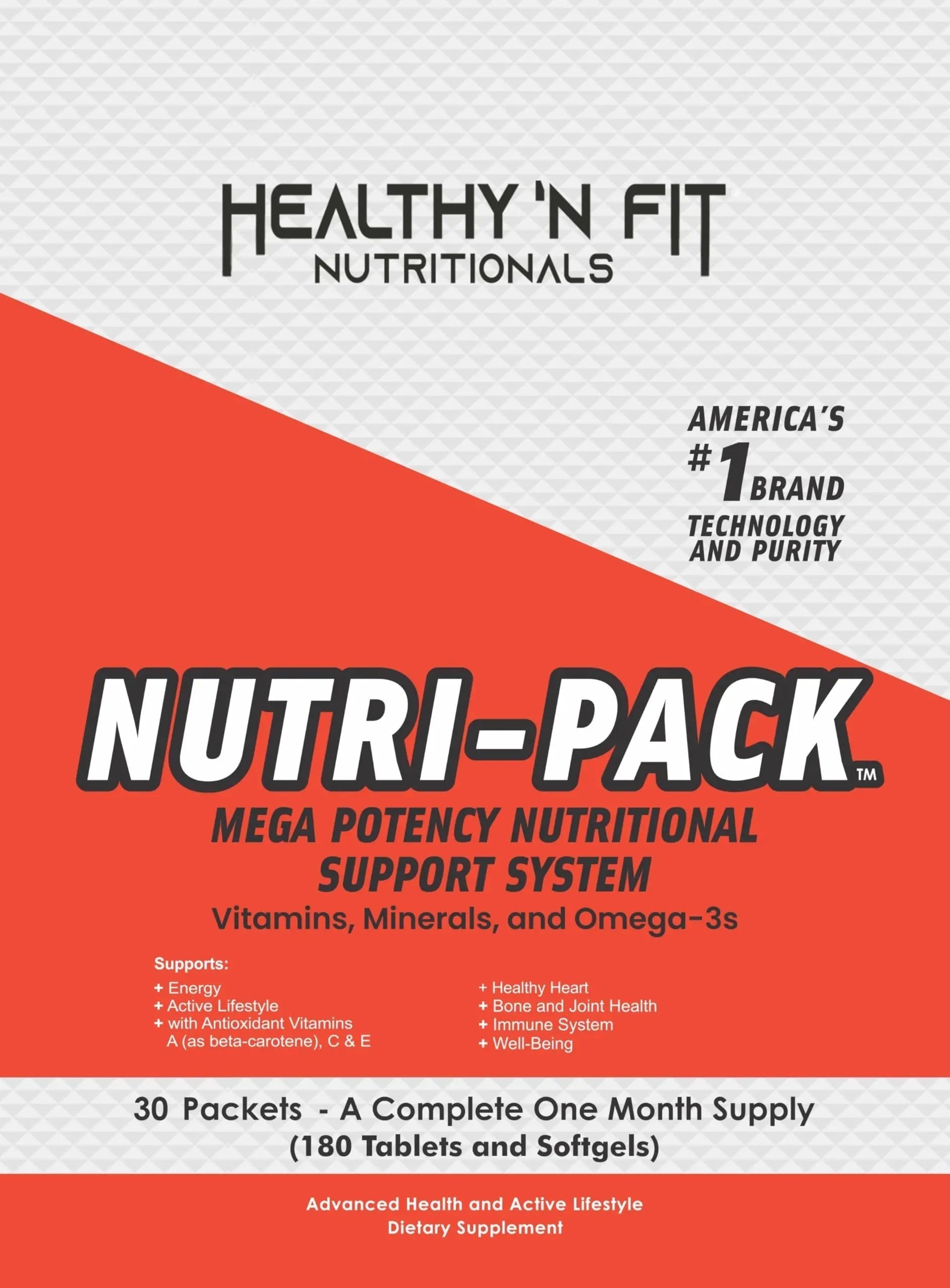 Healthy 'N Fit NUTRI Pack - 30 Day Pkt -One Pack Daily, Multivitamin All-in-One Packets Healthy 'N Fit