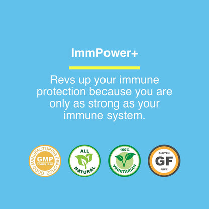 American BioSciences ImmPower Plus, AHCC & Fermented Wheat Germ Extract Herbal Supplement, 550mg per Capsule for Immune Support, Maintains Natural Killer Cell Activity, Pack of 1, 60 Veggie Capsules American BioSciencesBuy Supplements Australia