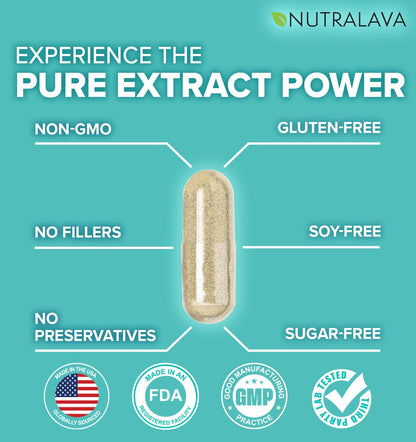 NUTRALAVA Sea Moss Pills, All-in-One Blend with Irish Sea Moss Black Seed Oil Ashwagandha, Sea Moss Capsules for Women and Men - Gluten-Free, Non-GMO, 60 Capsules NUTRALAVABuy Supplements Australia