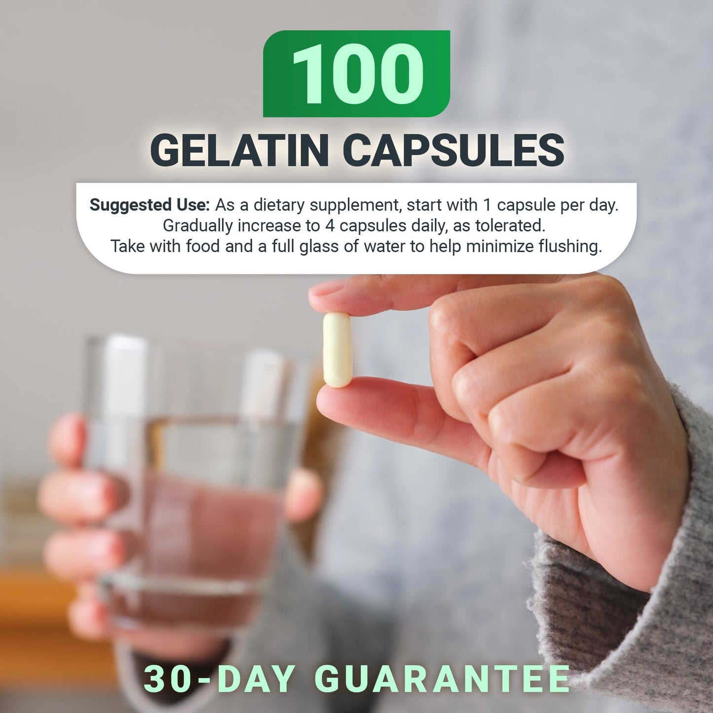 Dr. Berg Highly-Potent Niacin 500 mg – Now Only 125 mg per Capsule for Niacin Flush Tolerance Building – Gradually Increase to 500mg a Day – Vitamin B3 for Heart, Brain & Energy Support – 100 Capsules Dr. Berg NutritionalsBuy Supplements Australia