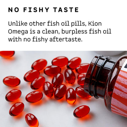 Kion Omega - Omega 3 Fatty Acid Supplements - DHA Supplements - Mini Fish Oil Softgels - Omega 3 DHA EPA Fish Oil Pills - Fish Oil 1,000 mg - 30 Servings KionBuy Supplements Australia