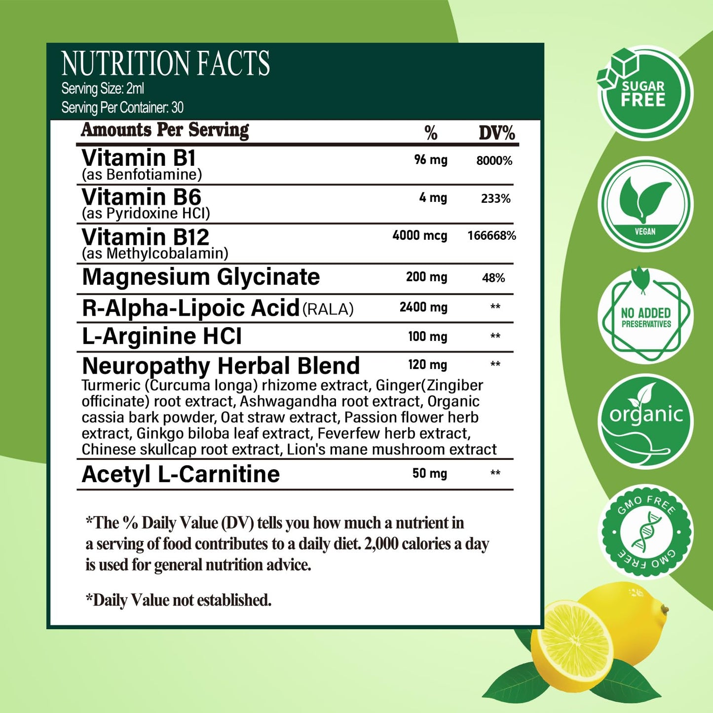 Neuropathy Supplements Liquid Drops, Advance 17-in-1 Stabilized R-Alpha Lipoic Acid (R-ALA) w. Acetyl L-Carnitine Vitamin B-Complex Magnesium, High Potency R-Lipoic Acid for Nerve Antioxidant Energy Vita PLynxeraBuy Supplements Australia