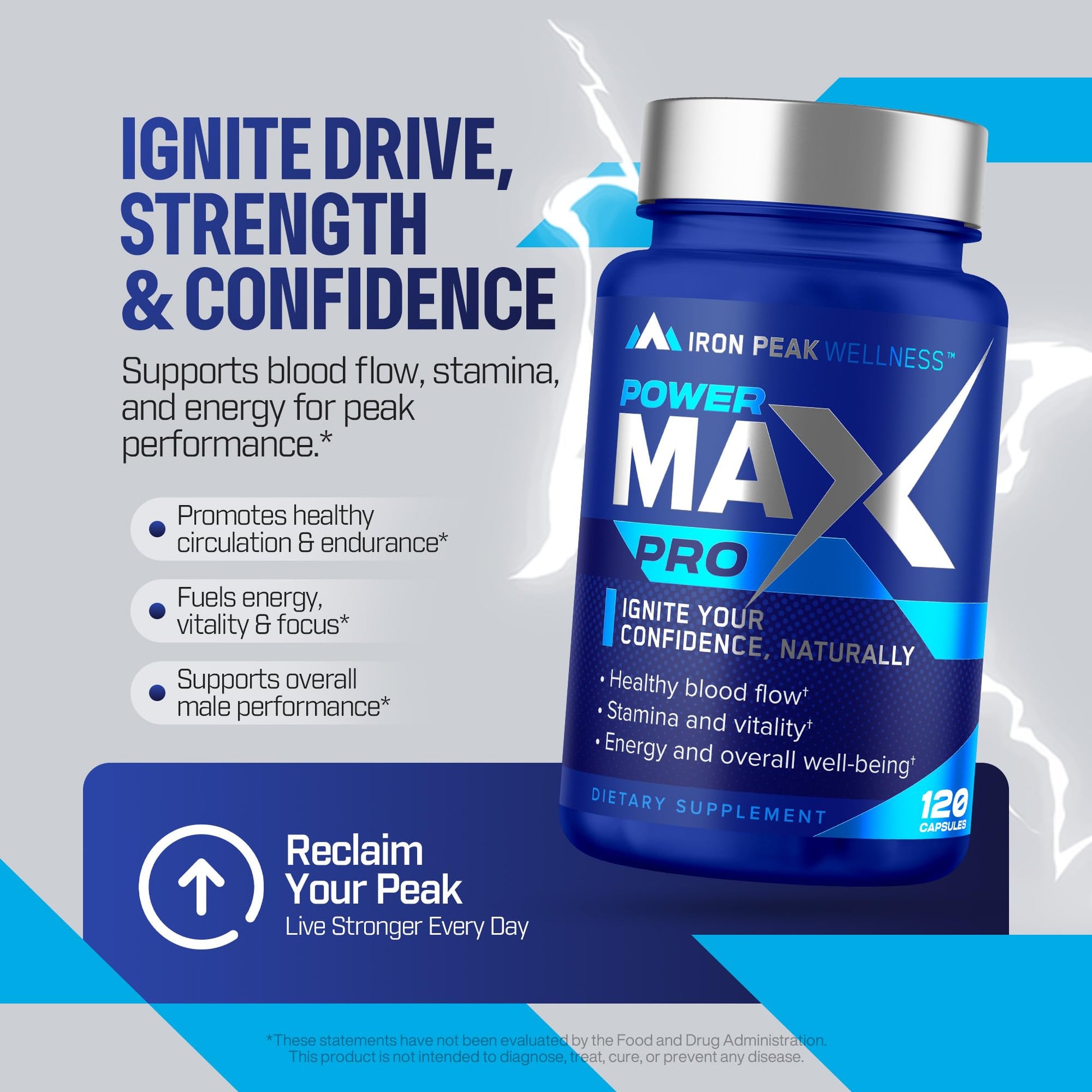 Testosterone Booster Pills for Men - Male Enhancing Supplement - Fast Acting Blood Flow, Muscle Growth, Strength, Energy, Libido, Endurance, Workout - Natural Performance Test Boost - 60 Day Serving IronPeak WellnessBuy Supplements Australia