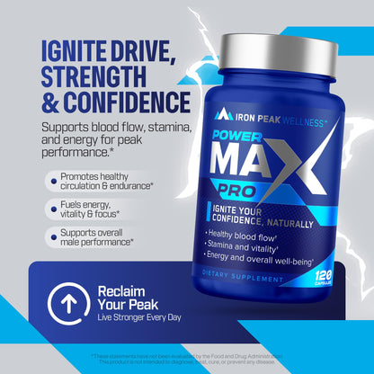 Testosterone Booster Pills for Men - Male Enhancing Supplement - Fast Acting Blood Flow, Muscle Growth, Strength, Energy, Libido, Endurance, Workout - Natural Performance Test Boost - 60 Day Serving IronPeak WellnessBuy Supplements Australia
