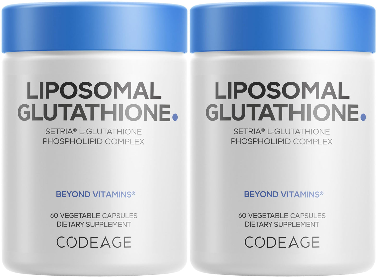 Codeage Liposomal Glutathione Supplement - Pure Reduced Setria L-Glutathione, Liposomal Delivery, Phospholipid Complex - Vegan, Non-GMO - 2-Pack CodeageBuy Supplements Australia
