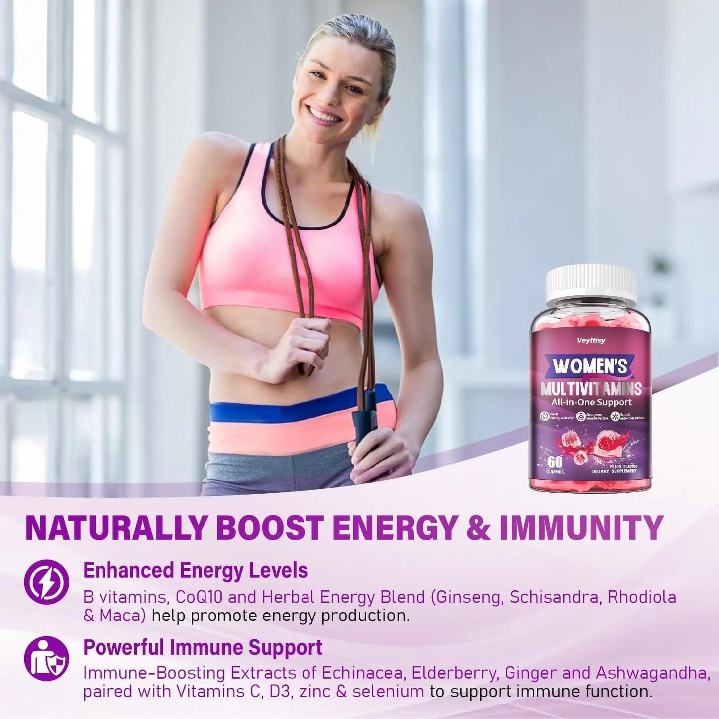 Veyttisy Methylated Multivitamin Gummy for Women - Womens Multivitamin Gummies with Vitamins A C D E, Methylated Folate, Biotin, B Complex VeyttisyBuy Supplements Australia