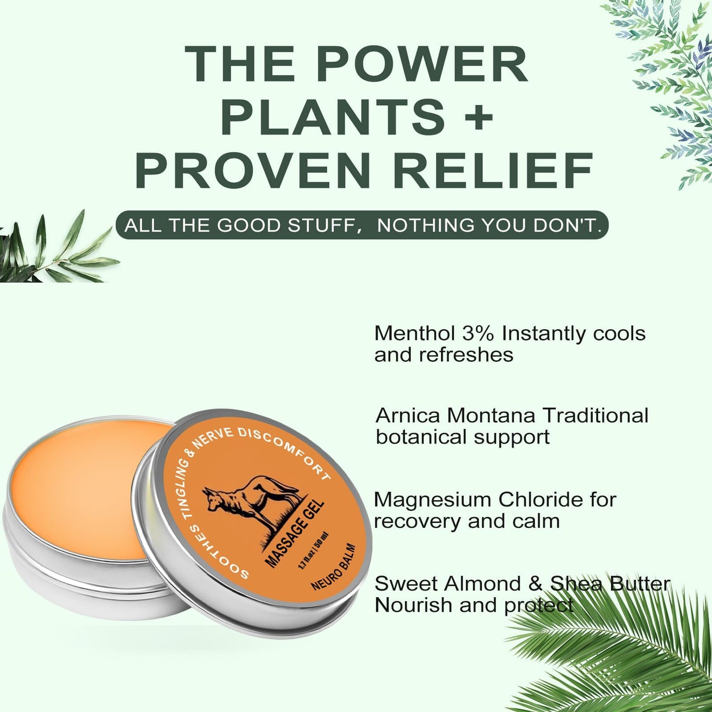Nerve Relief Balm | Magnesium Neuro Balm for Neuropathy, Natural Joint Care Soothing Massage Cream, Arnica Oil, Camphor Blue, Chamomile Extract 50ml (2) DFTLUUEBuy Supplements Australia