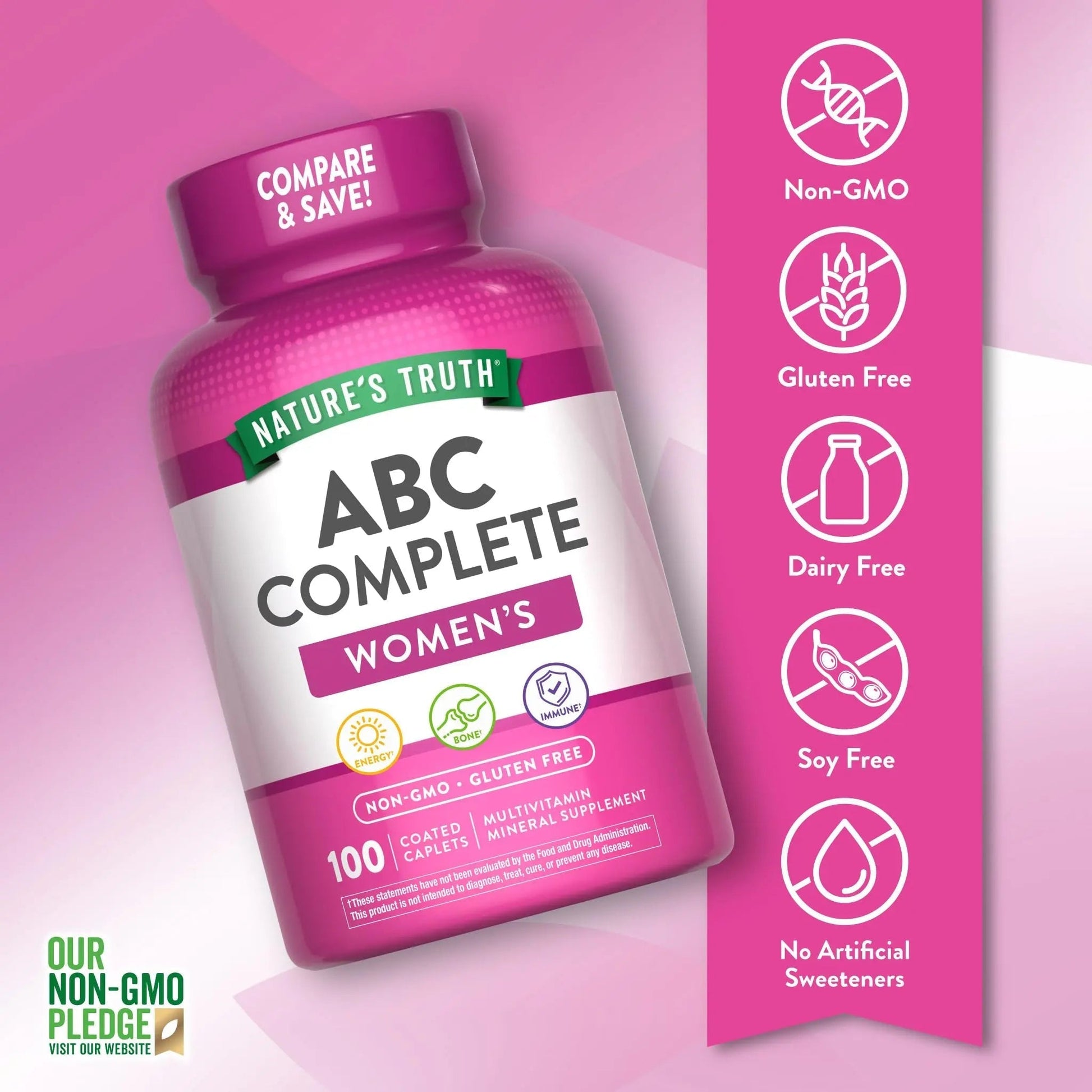 Nature's Truth Multivitamin for Women with Iron | 100 Pills | Non-GMO & Gluten Free Supplement | ABC Complete Nature's TruthBuy Supplements Australia