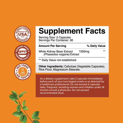Natural White Kidney Bean Extract - White Kidney Bean Energy Booster AMPK Activator Natures CraftBuy Supplements Australia