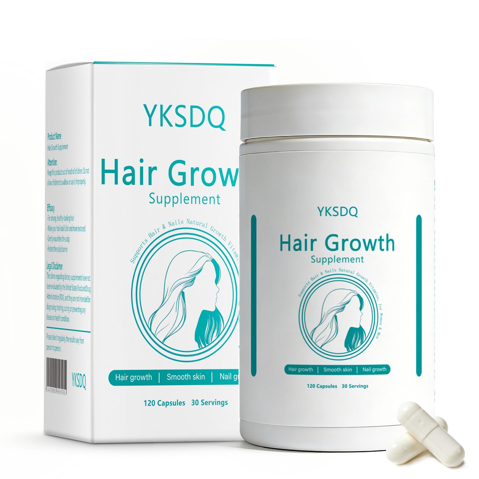 Hair Growth Biotin 10000mcg Supplement with Vitamins A C D E & Calcium - 30-in-1 Formula for Hair & Nails Support, for Women & Men, 30 Servings (1) WOJJBuy Supplements Australia