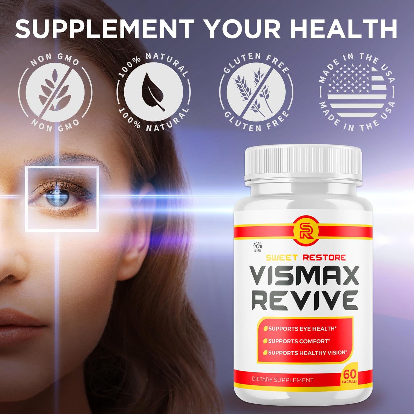 Vismax Revive Capsules, Official VismaxRevive Vision Support Supplement with All Natural Ingredients, Advanced Eye Health Formula and Vision Vitamin Supporting Wellness Naturally (60 Capsules) MJOBuy Supplements Australia
