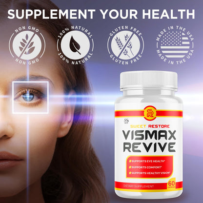 Vismax Revive Capsules, Official VismaxRevive Vision Support Supplement with All Natural Ingredients, Advanced Eye Health Formula and Vision Vitamin Supporting Wellness Naturally (60 Capsules) MJOBuy Supplements Australia