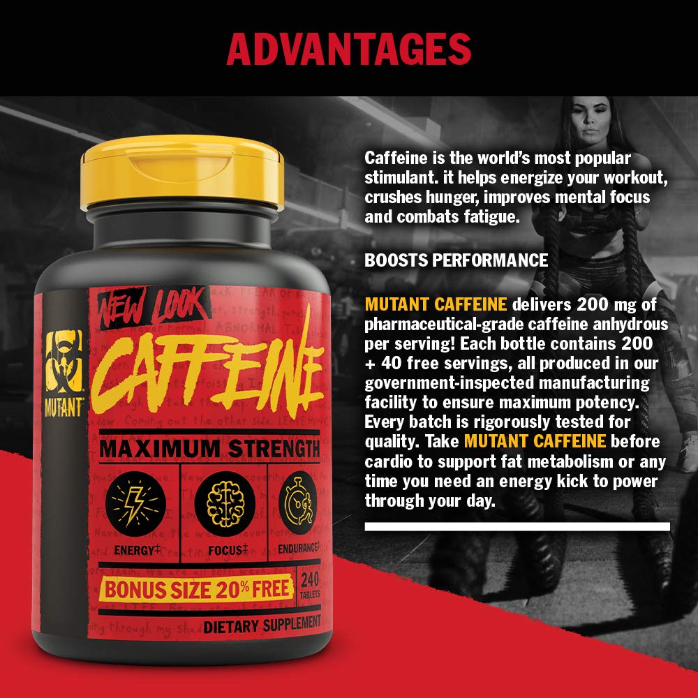 Mutant Caffeine - Pure, Restore Mental Alertness or Wakefulness When Fatigued MutantBuy Supplements Australia